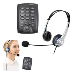 Diadema Call Center Con Teléfono Fijo Oficina Graba Llamadas