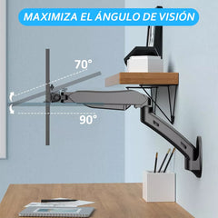 Soporte Pared Monitor Resorte De Gas Montaje Giratorio Vesa 14-32''