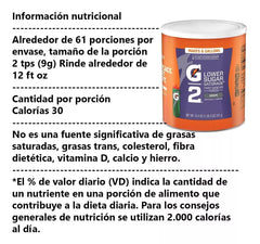 Gatorade Polvo G2 Bajo Calorías Hace 50 Botellas Hidratante