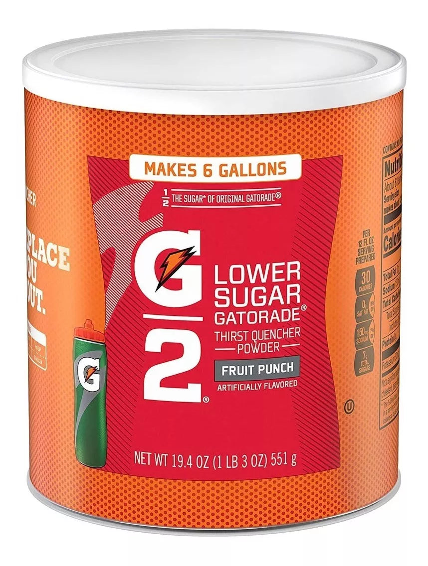 Gatorade Polvo G2 Bajo Calorías Hace 50 Botellas Hidratante