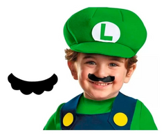 Combo Mario Bross O Luigi / Adulto O Niño / Gorra + Mostacho Halloween Accesorio Disfraz