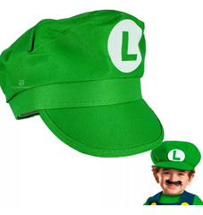 Combo Mario Bross O Luigi / Adulto O Niño / Gorra + Mostacho Halloween Accesorio Disfraz