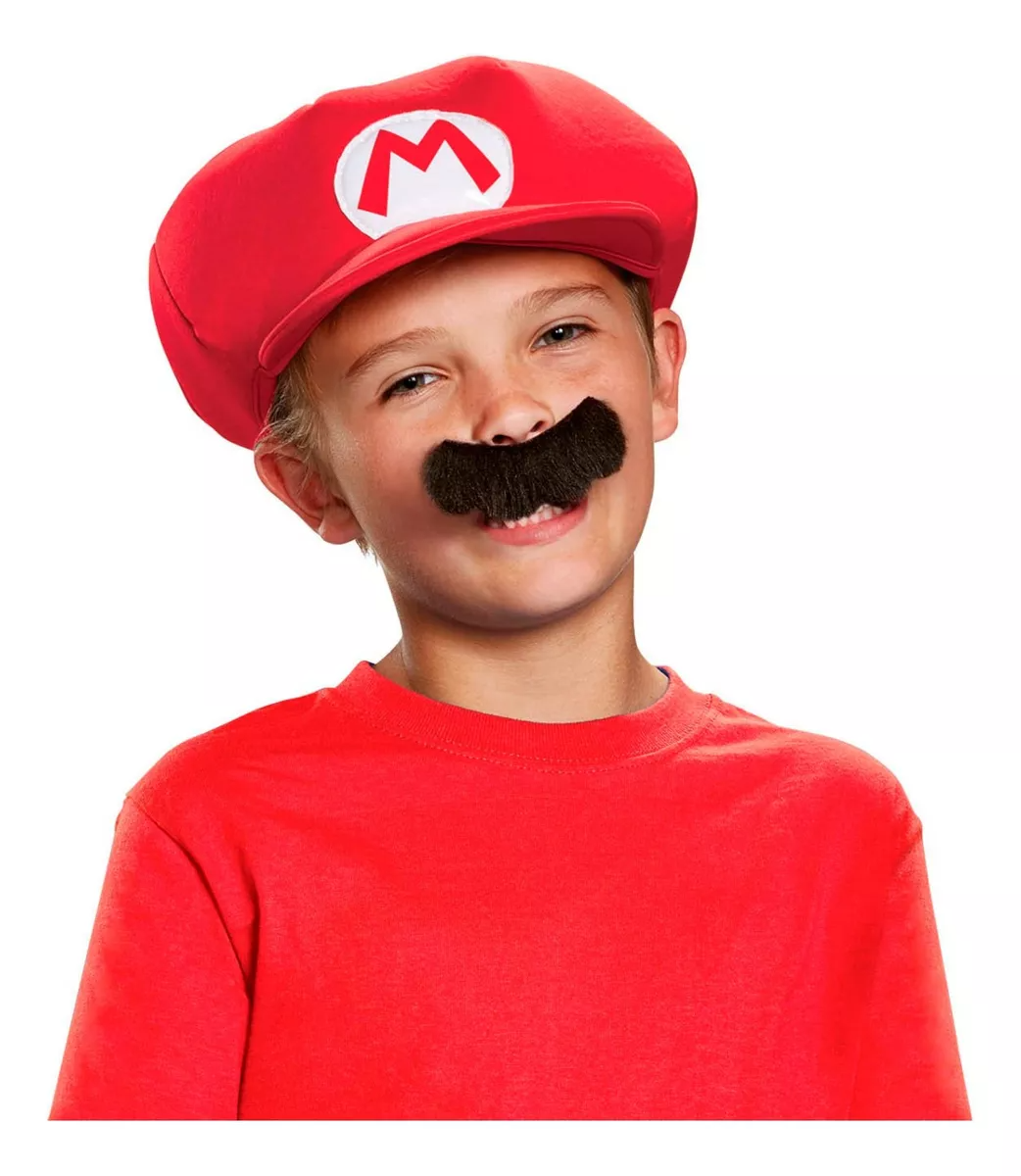 Combo Mario Bross O Luigi / Adulto O Niño / Gorra + Mostacho Halloween Accesorio Disfraz