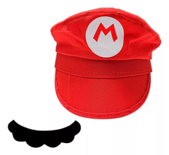 Combo Mario Bross O Luigi / Adulto O Niño / Gorra + Mostacho Halloween Accesorio Disfraz