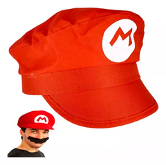 Combo Mario Bross O Luigi / Adulto O Niño / Gorra + Mostacho Halloween Accesorio Disfraz