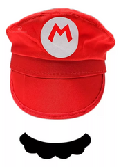 Combo Mario Bross O Luigi / Adulto O Niño / Gorra + Mostacho Halloween Accesorio Disfraz