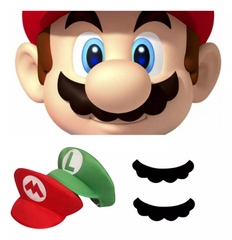 Combo Mario Bross O Luigi / Adulto O Niño / Gorra + Mostacho Halloween Accesorio Disfraz