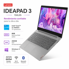 Lenovo IdeaPad 3 i3-1005G1 8GB RAM 256GB SSD Pantalla 15.6" (Reacondicionado)