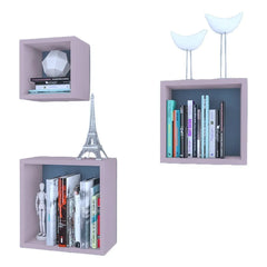 Repisas Cubos Flotantes Set 3 Decoración Moderna Color Mate